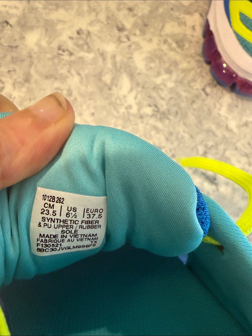 ASICS Women's Pink Blue Gradient Running Shoes with Neon Yellow Laces - Picture 4 of 4